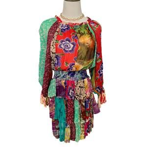 NEW YOUNG THREADS women's not alone dress in red multi